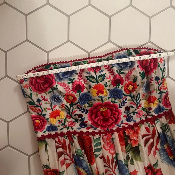 Floral Embroidered Midi Dress Anthropologie - Picture 6 of 8